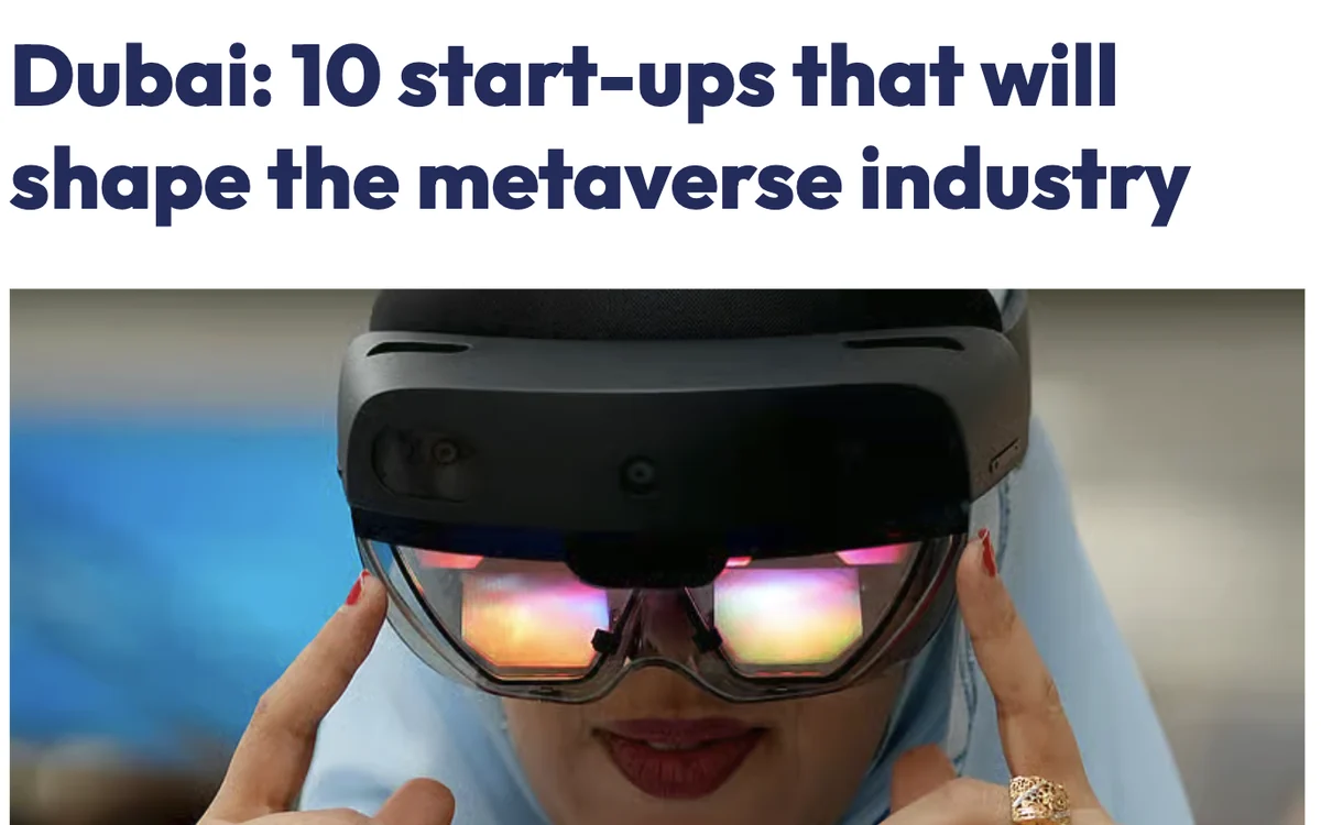 Khaleej Times article titled Dubai: 10 start-ups that will shape the metaverse industry